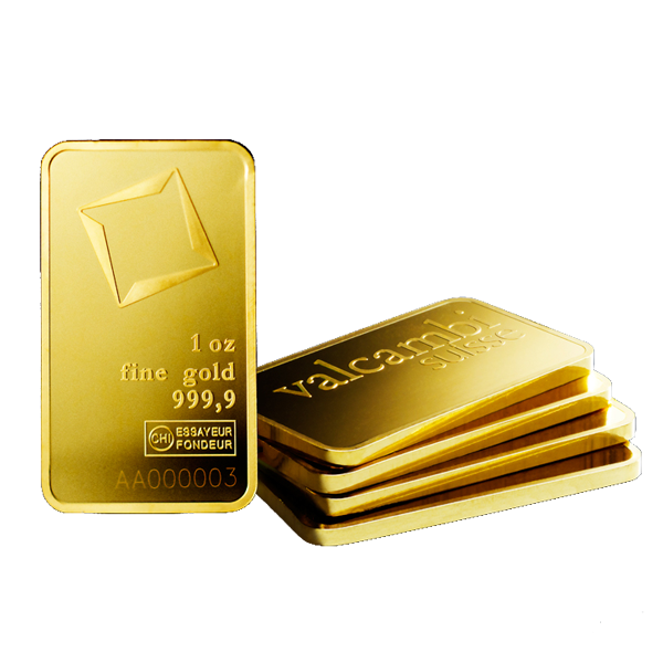 1 oz Gold Bar - Valcambi Suisse - Minted -  .9999 Au