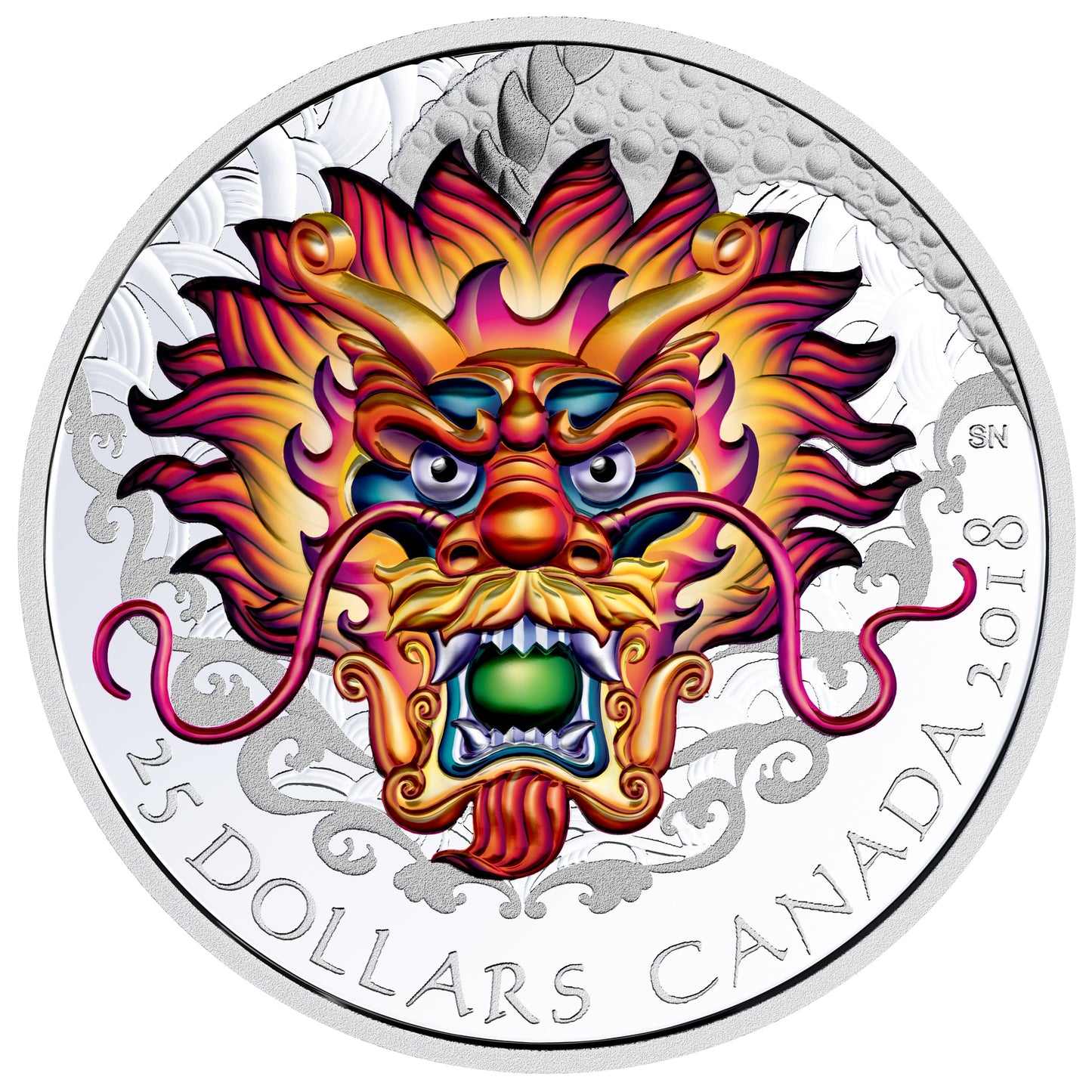 Dragon Boat Festival - 2018 Canada Pure Silver Ultra High Relief Coloured Coin - Royal Canadian Mint