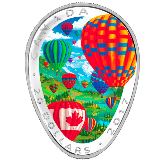 Hot Air Balloons - 2017 Canada 1 oz Pure Silver Coloured Coin - Royal Canadian Mint