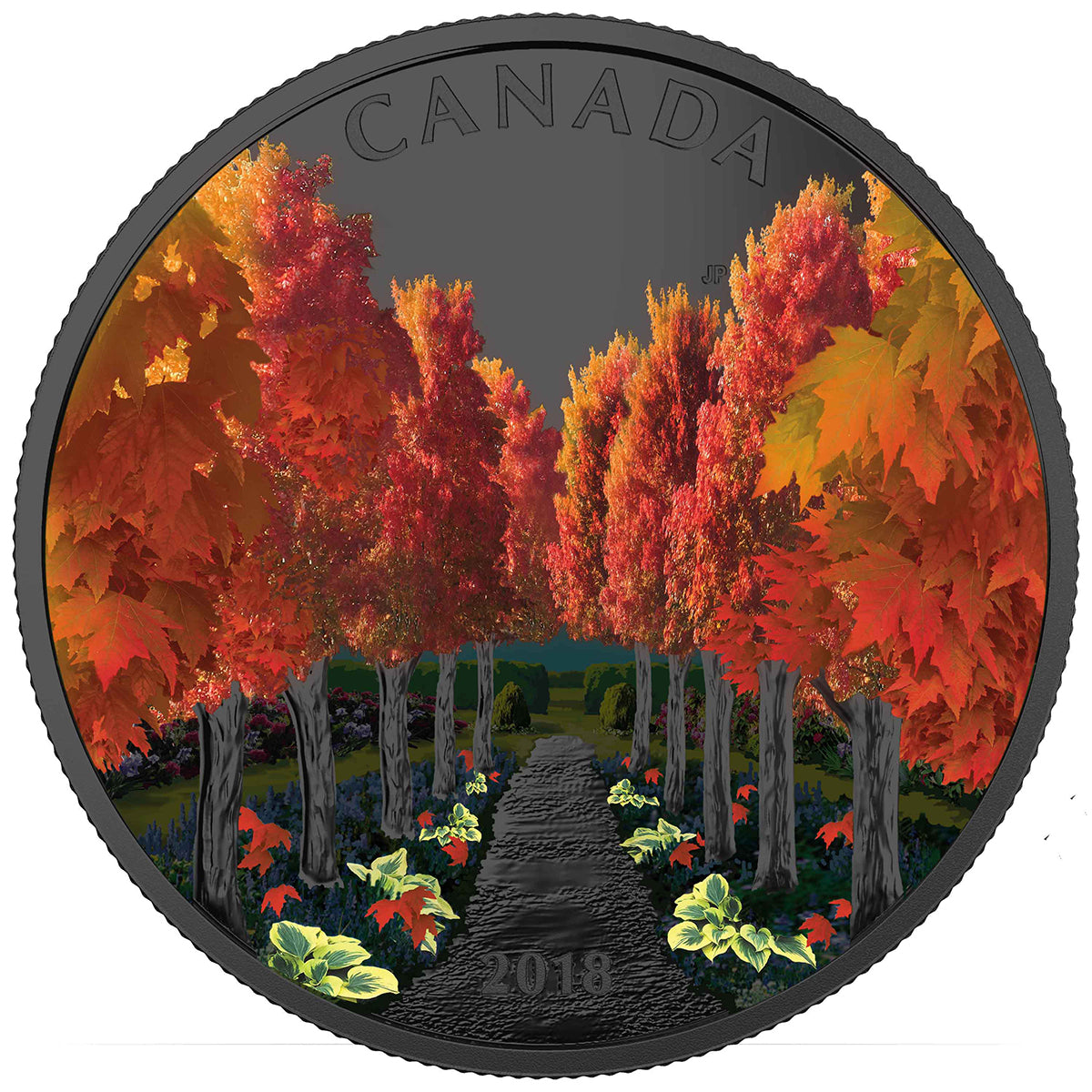 Maple Tree Tunnel - 2018 Canada 1 oz Pure Silver Coin With Blacklight - Royal Canadian Mint