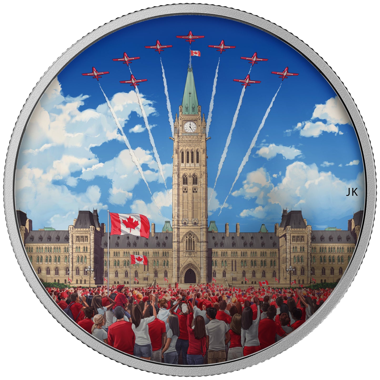 Parliament Building - Celebrating Canada - 2017 Canada 2 oz Pure Silver Coin Glow In The Dark - Royal Canadian Mint