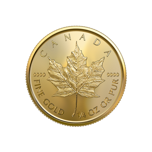 Buy 1/4 Oz Gold Maple Leaf Coin Royal Canadian Mint Reverse Buy Quarter Oz Gold Coin RCM