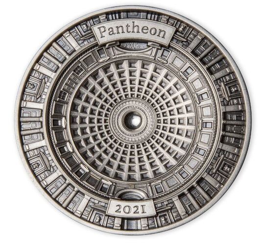 Pantheon - 100 Gram 4-Layer Concave High Relief Silver Coin (2021)