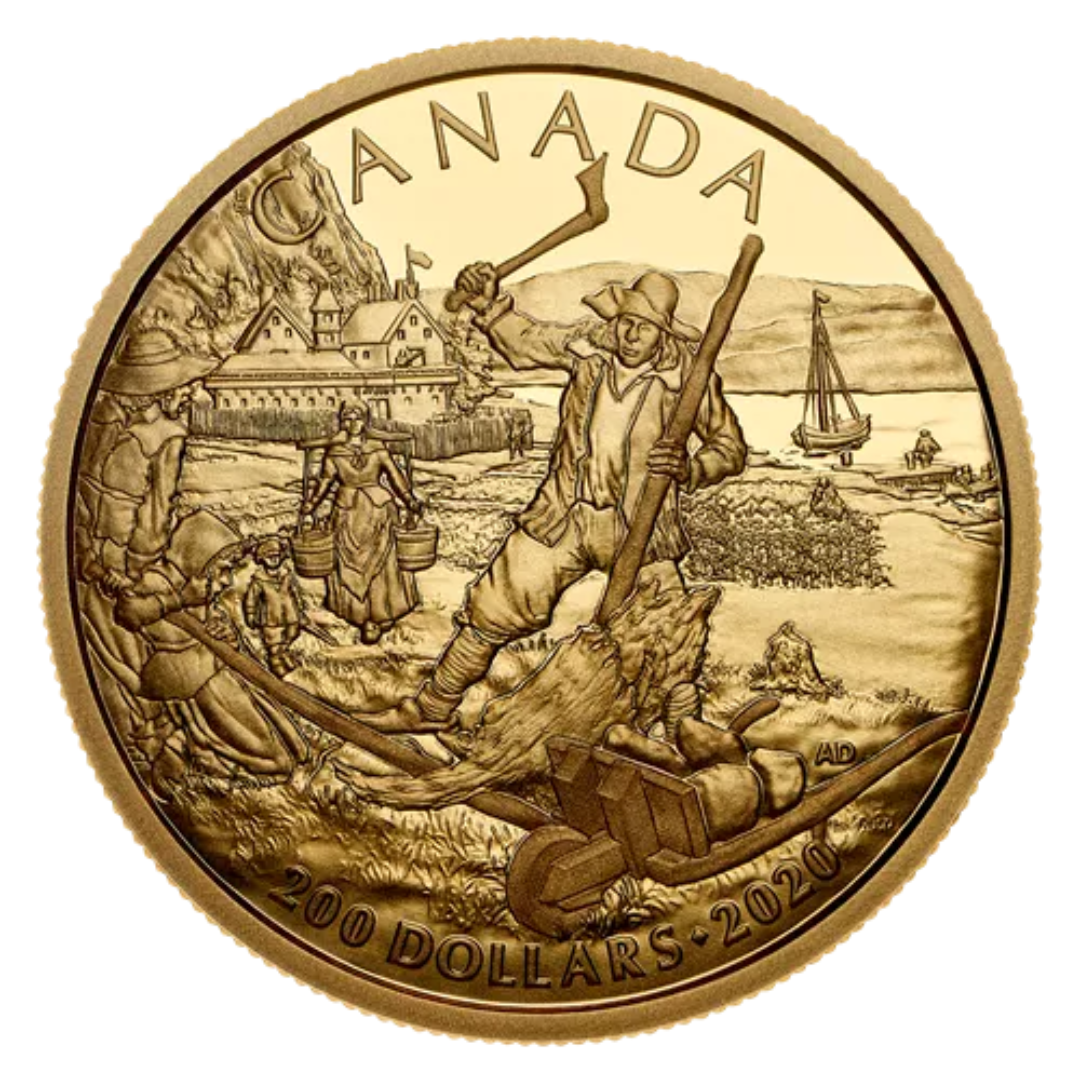 1/2 oz Pure Gold Coin - Early Canadian History: New France - Mintage: 1,000 (2020)