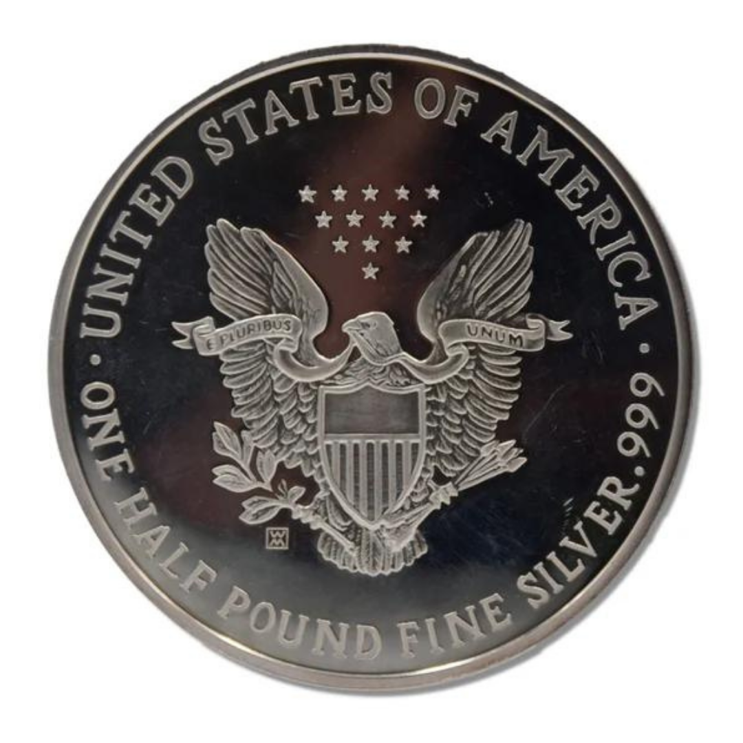 1/2 Pound 1995 Silver Eagle Coin - .999 Ag US Mint