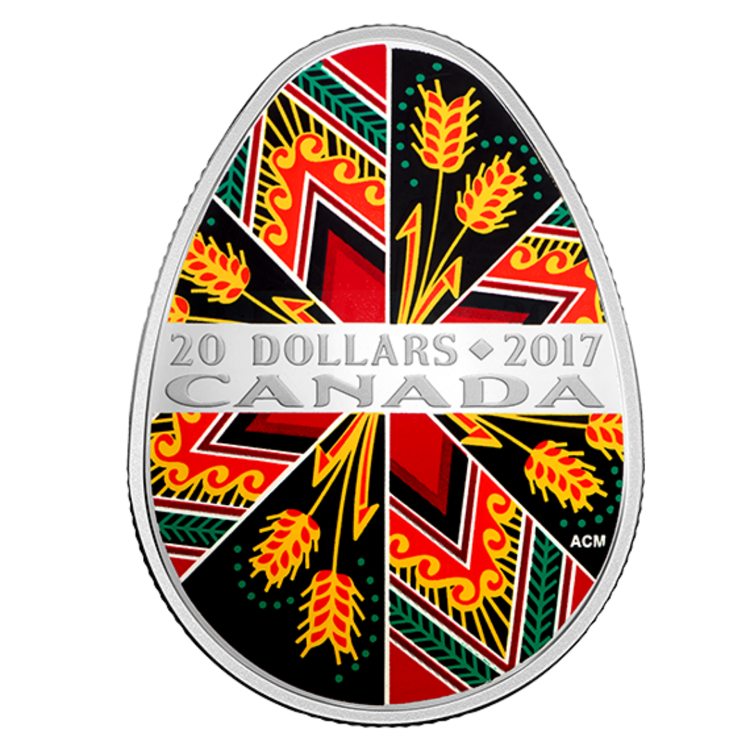 1 oz. Pure Silver Coloured Coin - Traditional Pysanka - Mintage: 5,000 (2017)