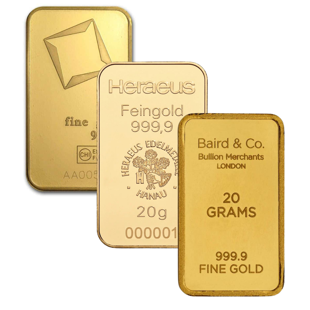20 Gram Gold Bar/Coin/Round - Assorted Mint - .9999 Au