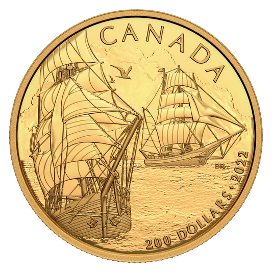1/2 oz Pure Gold Coin - Tall Ships: Brigantine - Mintage: 1,200 (2022)