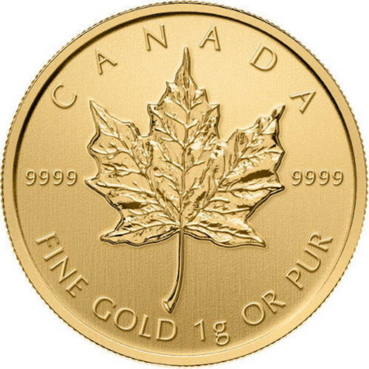 1 g Gold Coin - Random Year - Royal Canadian Mint - .9999 Au