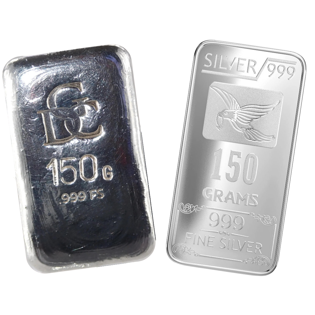 150 Gram Silver Bar, Coin or Round - Preowned - Assorted Mints - .999 ...