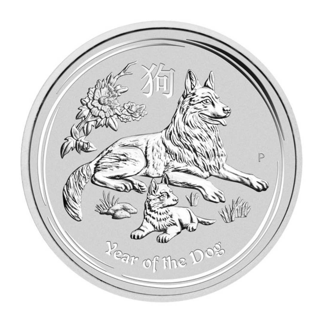 1 oz Silver Coin - 2018 Year of The Dog - Perth Mint .9999