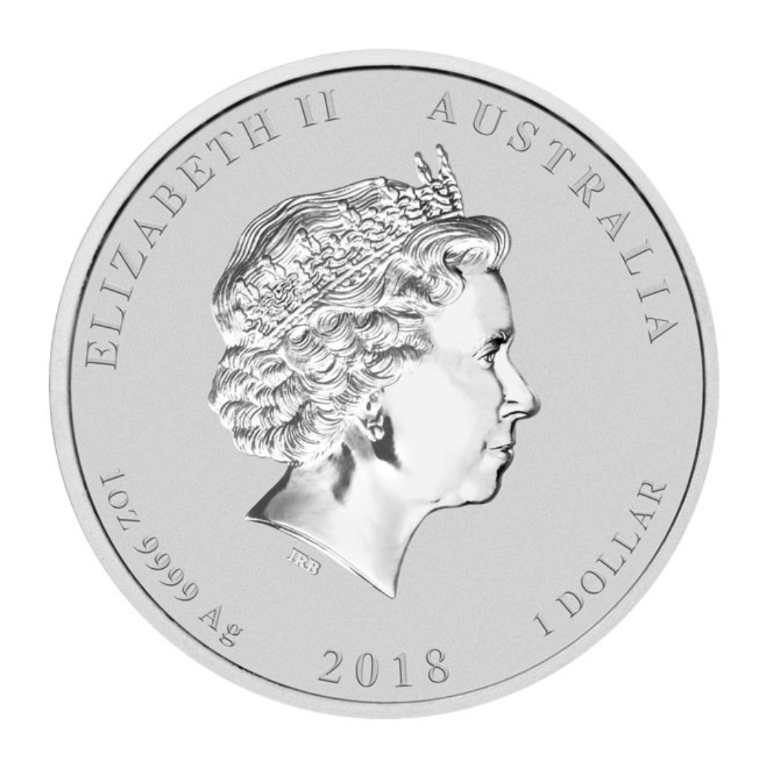 1 oz Silver Coin - 2018 Year of The Dog - Perth Mint .9999