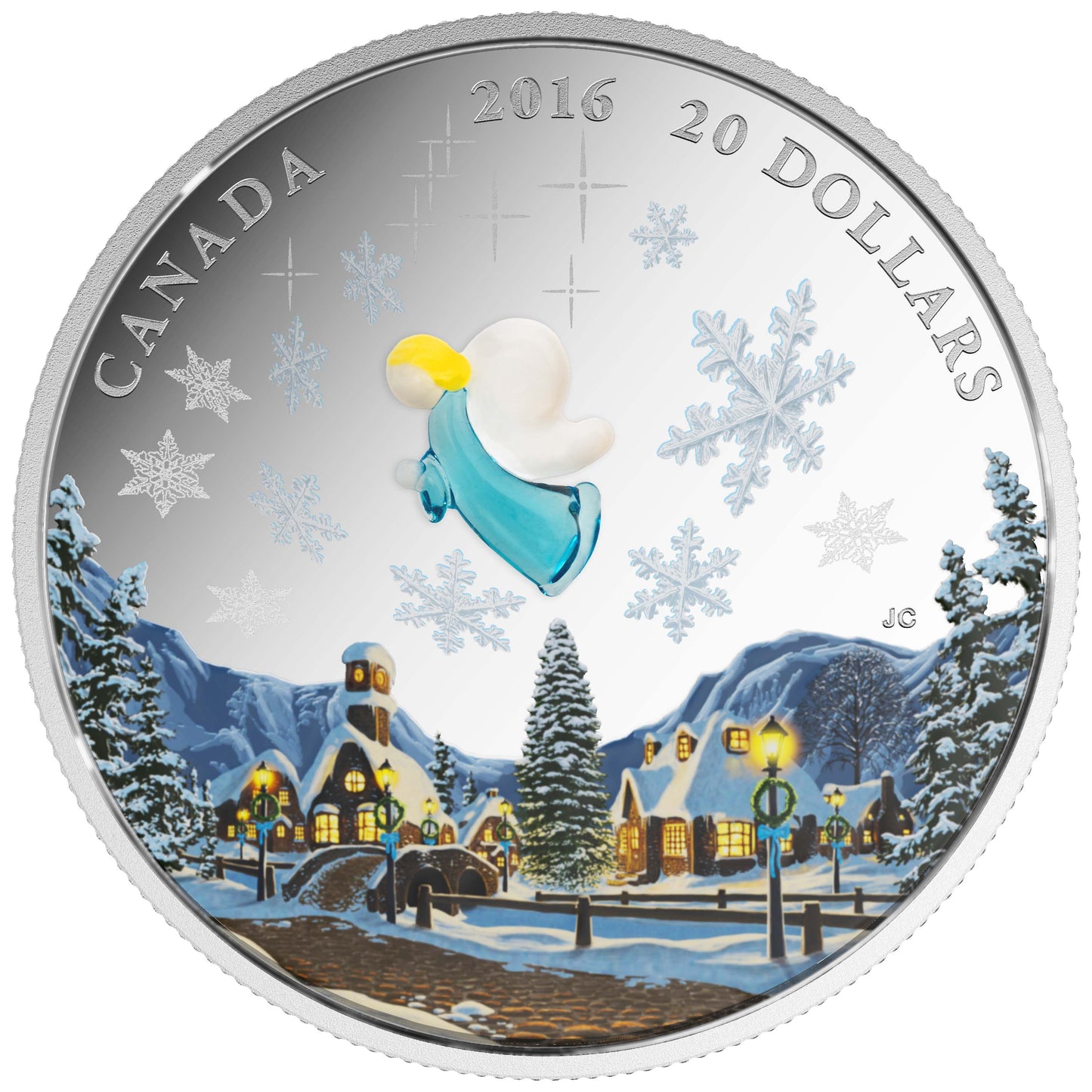 Venetian Glass Angel - 2016 Canada 1 oz Pure Silver Coin - Royal Canadian Mint