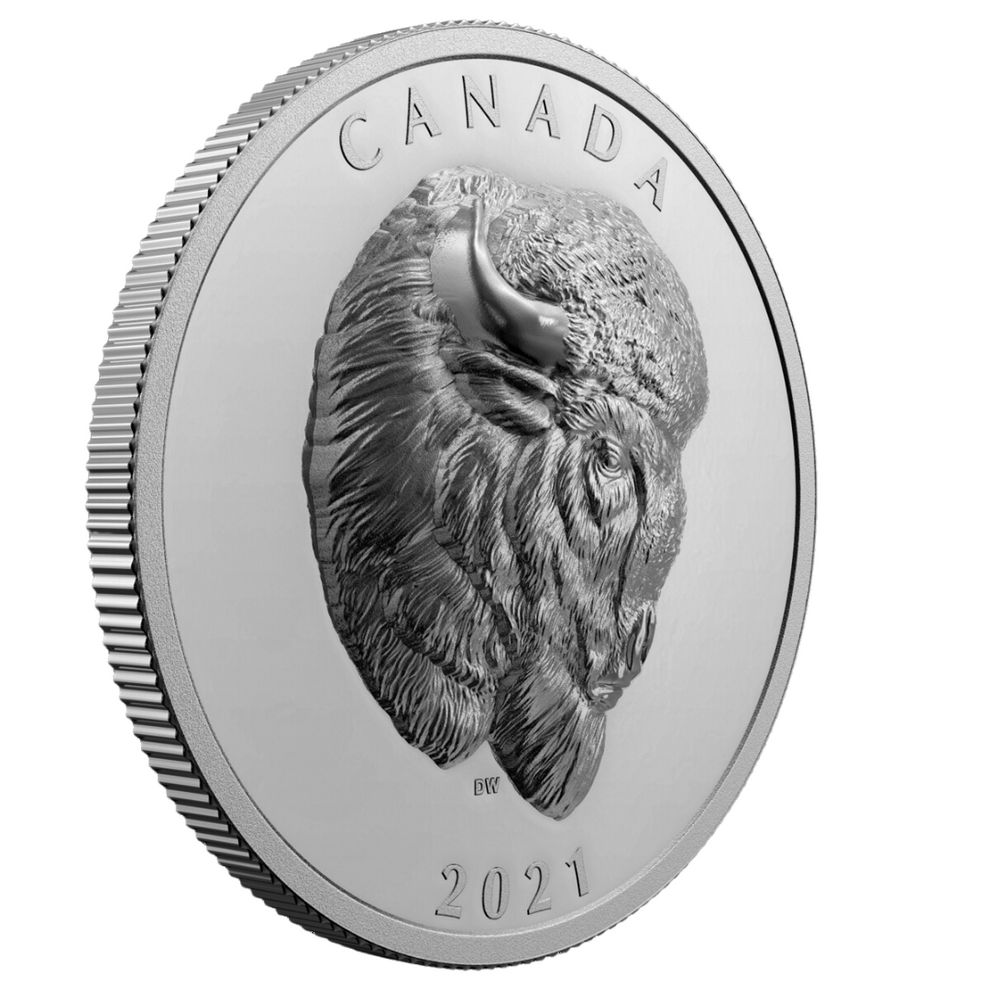 Silver Bison Bold Bison - 1 oz. Pure Silver Extraordinarily High Relief Coin (2021 ...